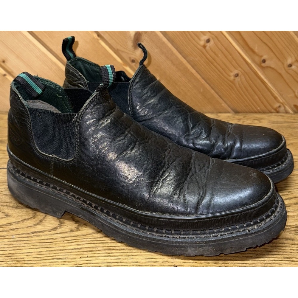 Georgia Giant Romeo Men's 12M Black Leather Ankle Slip On WP Boots Work GR270